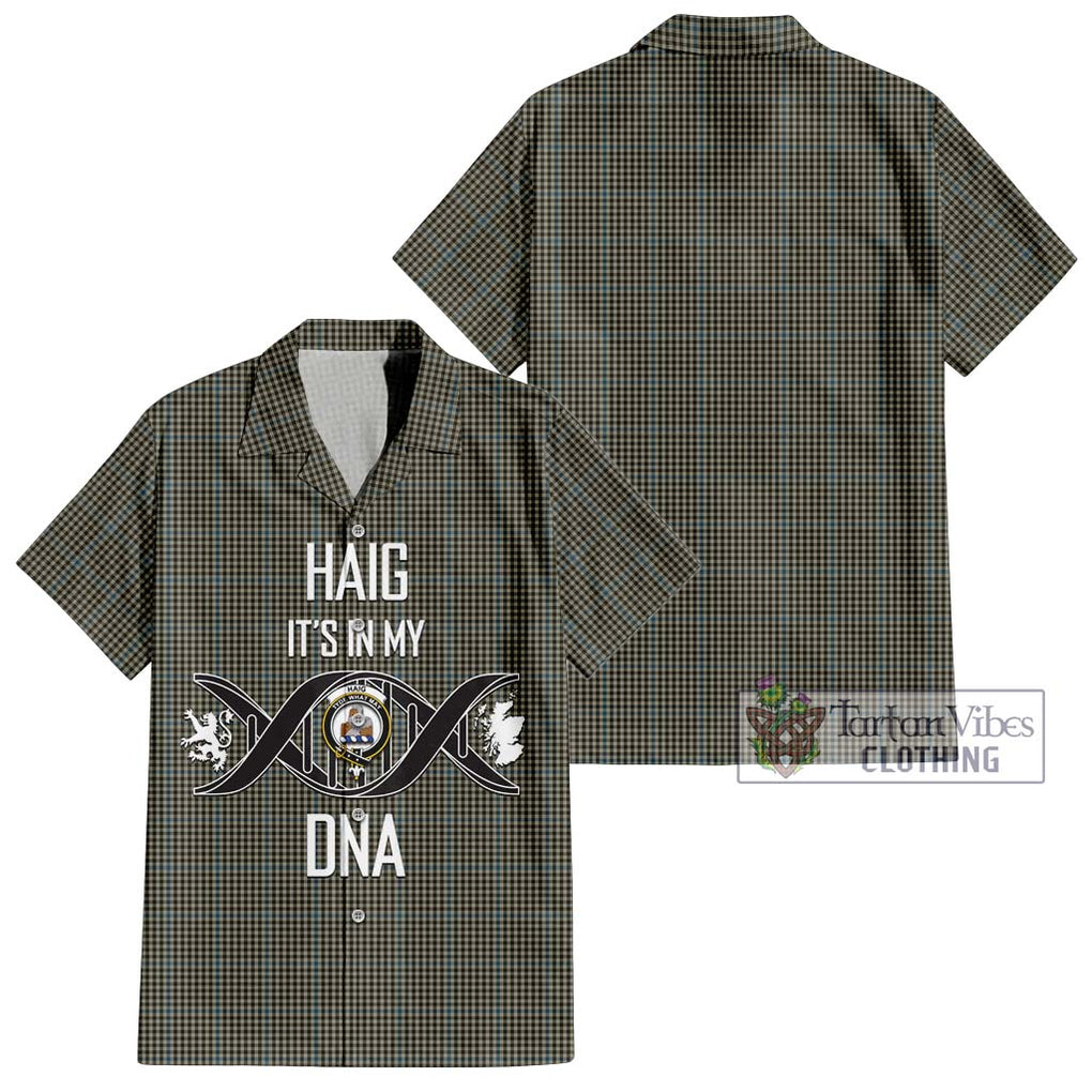 Haig Tartan Short Sleeve Button Shirt with Family Crest DNA In Me Style Kid - Tartanvibesclothing Shop