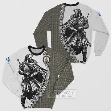 Haig Tartan Clan Crest Sweatshirt with Highlander Warrior Celtic Style