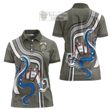 Haig Tartan Women's Polo Shirt with Epic Bagpipe Style