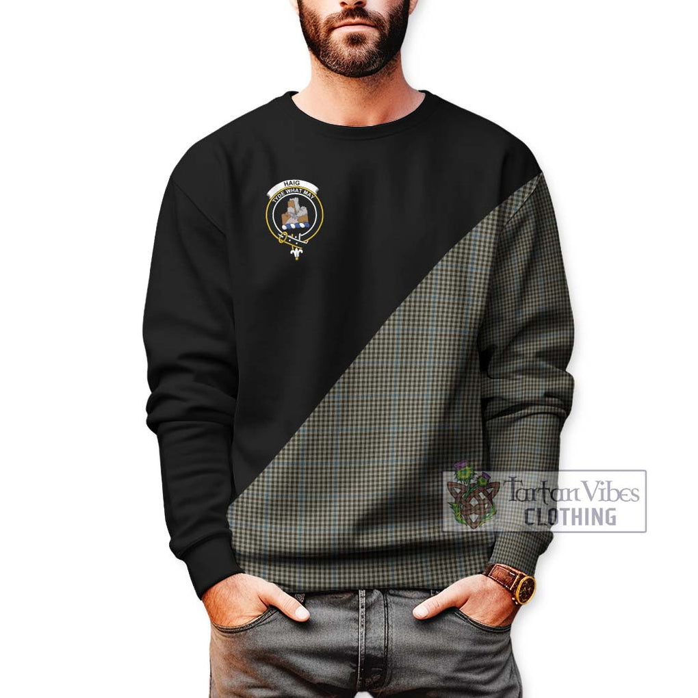 Haig Tartan Sweatshirt with Family Crest and Military Logo Style Unisex - Tartanvibesclothing Shop