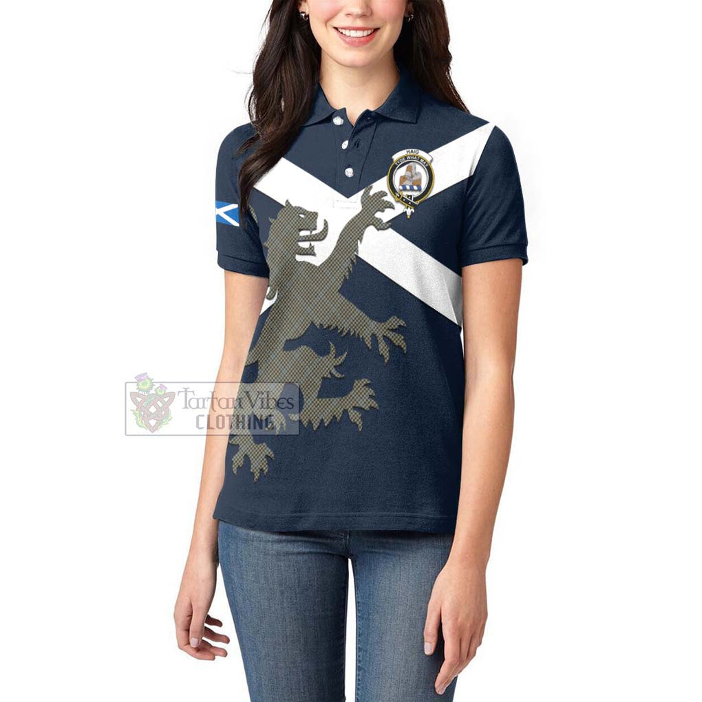 Tartan Vibes Clothing Haig Tartan Lion Rampant Women's Polo Shirt – Proudly Display Your Heritage with Alba Gu Brath and Clan Name