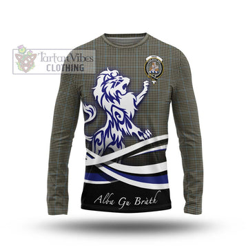 Haig Tartan Long Sleeve T-Shirt with Alba Gu Brath Regal Lion Emblem