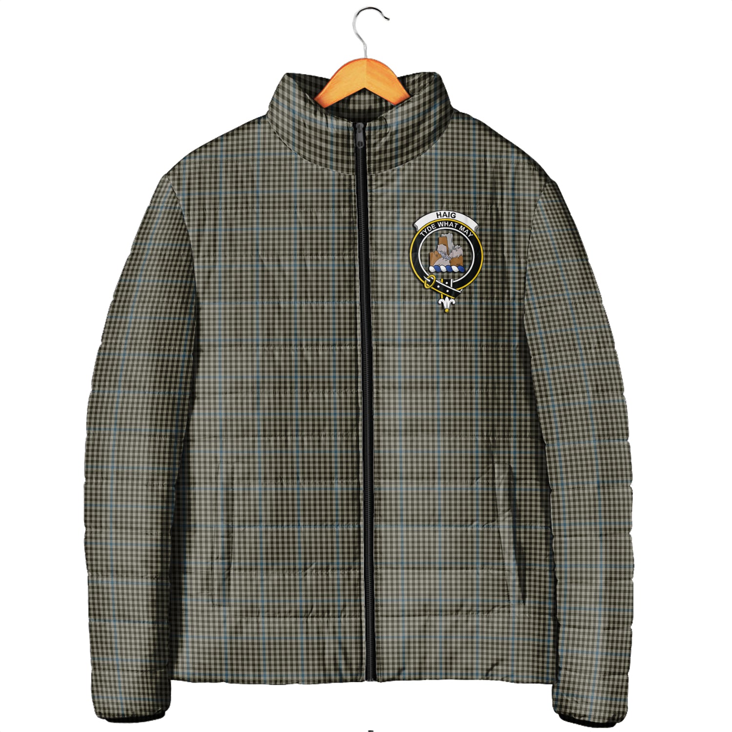 Haig Tartan Padded Jacket with Family Crest Men's Padded Jacket - Tartan Vibes Clothing