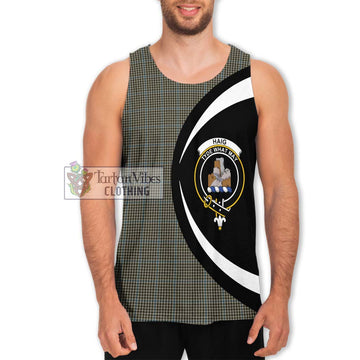 Haig Tartan Men's Tank Top with Family Crest Circle Style