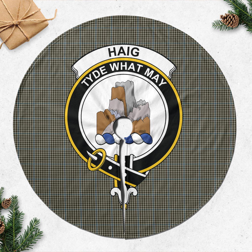 Haig Tartan Christmas Tree Skirt with Family Crest - Tartanvibesclothing