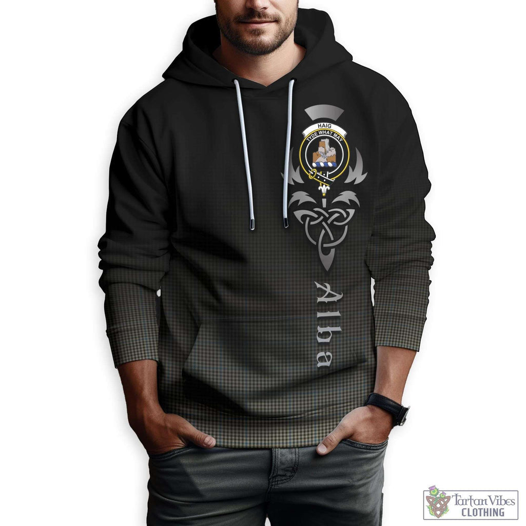 Tartan Vibes Clothing Haig Tartan Hoodie Featuring Alba Gu Brath Family Crest Celtic Inspired