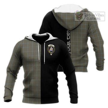 Haig Tartan Knitted Hoodie with Family Crest and Half Of Me Style