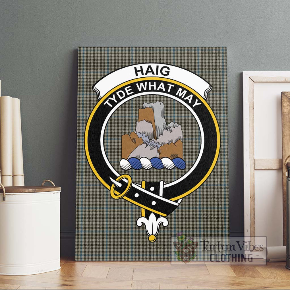 Haig Tartan Canvas Print Wall Art with Family Crest Without Frame - Tartan Vibes Clothing