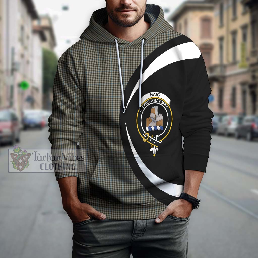 Tartan Vibes Clothing Haig Tartan Hoodie with Family Crest Circle Style