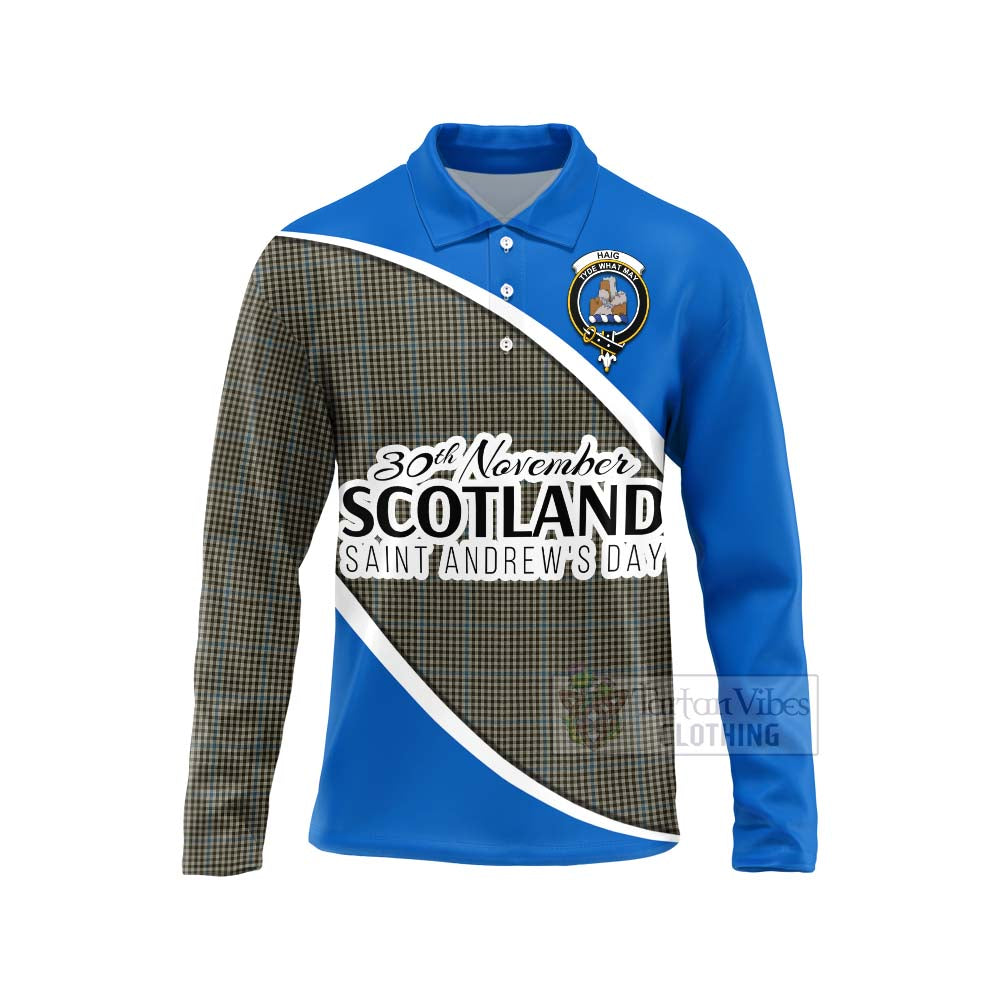 Tartan Vibes Clothing Haig Family Crest Tartan Long Sleeve Polo Shirt Celebrate Saint Andrew's Day in Style