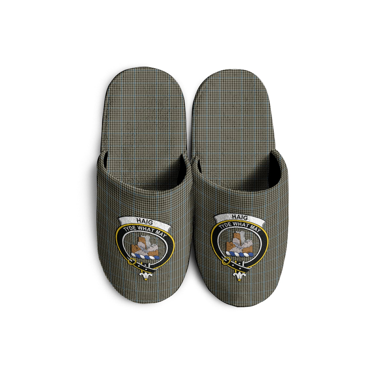 Haig Tartan Home Slippers with Family Crest - Tartanvibesclothing