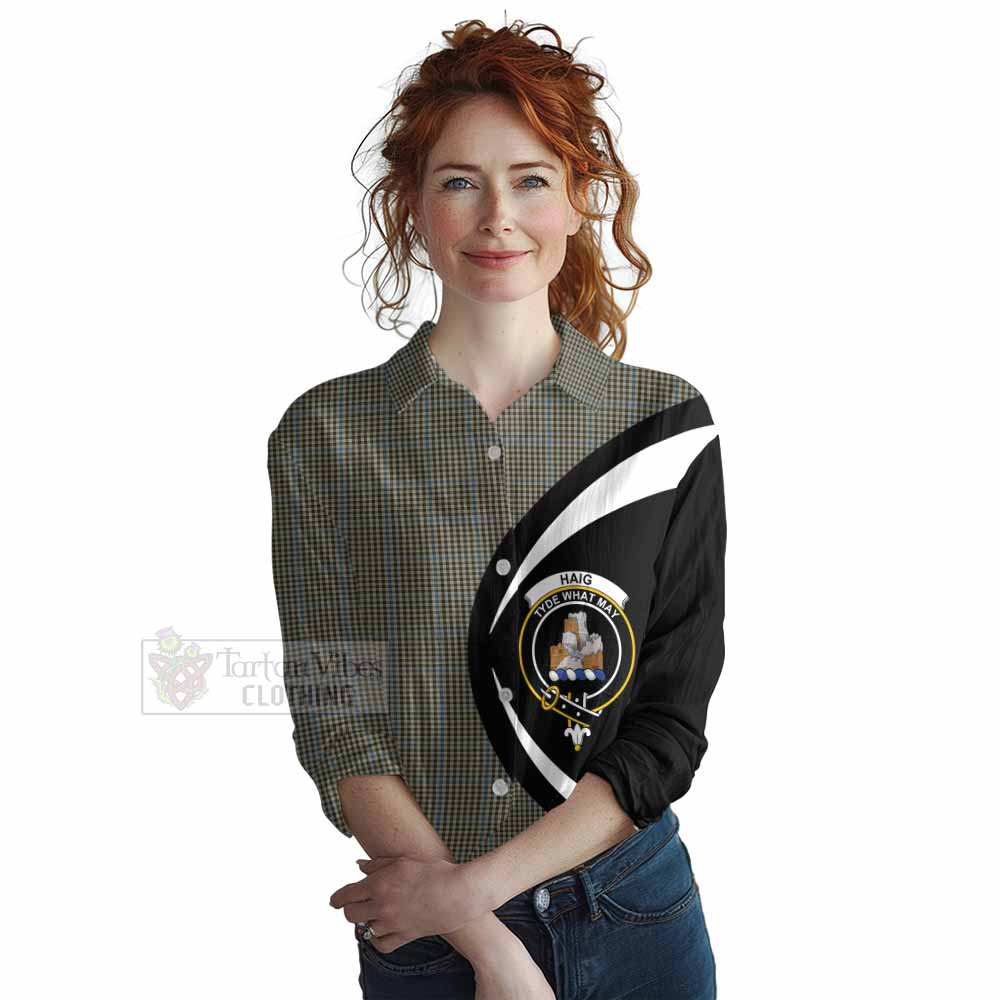 Tartan Vibes Clothing Haig Tartan Women's Casual Shirt with Family Crest Circle Style