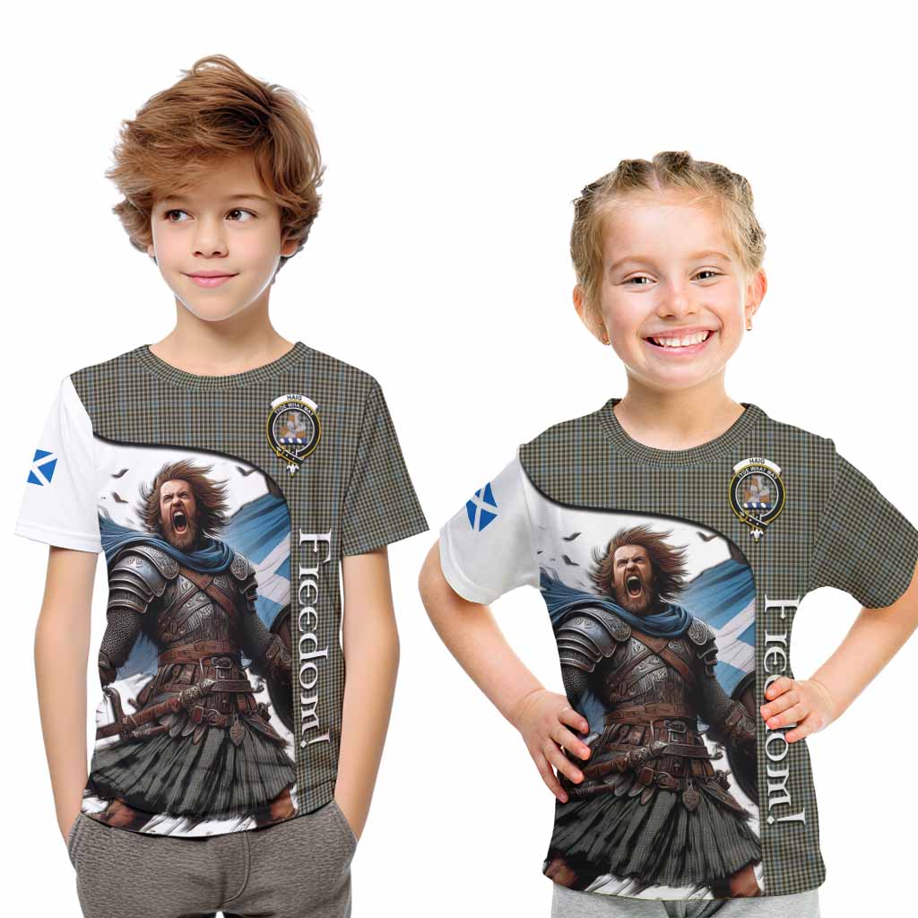 Tartan Vibes Clothing Haig Crest Tartan Kid T-Shirt Inspired by the Freedom of Scottish Warrior