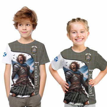 Haig Crest Tartan Kid T-Shirt Inspired by the Freedom of Scottish Warrior