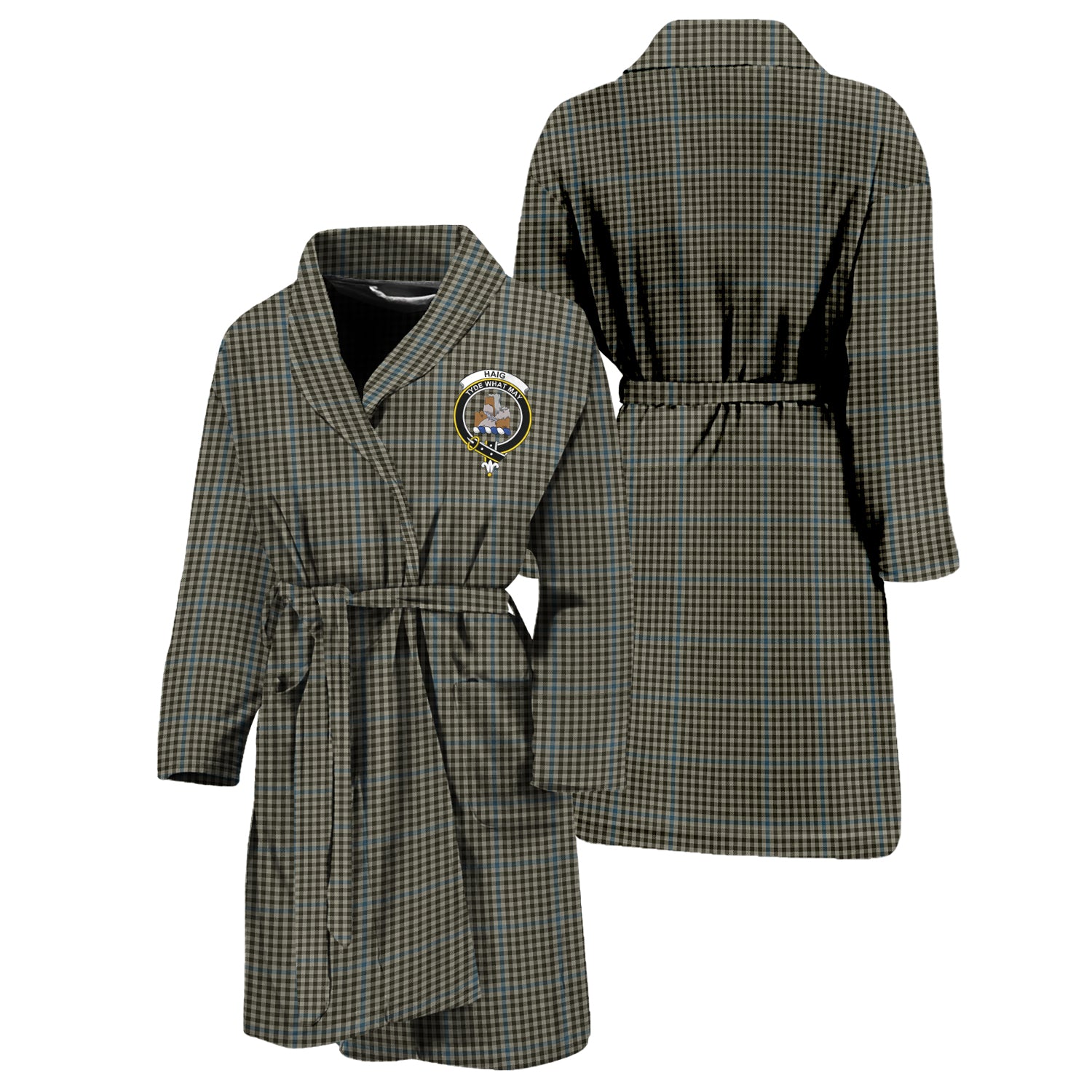 Haig Tartan Bathrobe with Family Crest Unisex S - Tartan Vibes Clothing