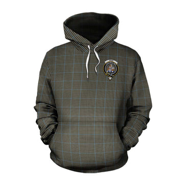 Haig Tartan Cotton Hoodie with Family Crest Celtic Skull Style