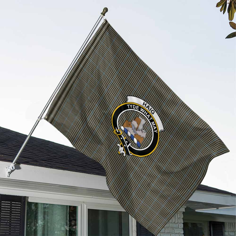 Tartan Vibes Clothing Haig Tartan House Flag with Family Crest