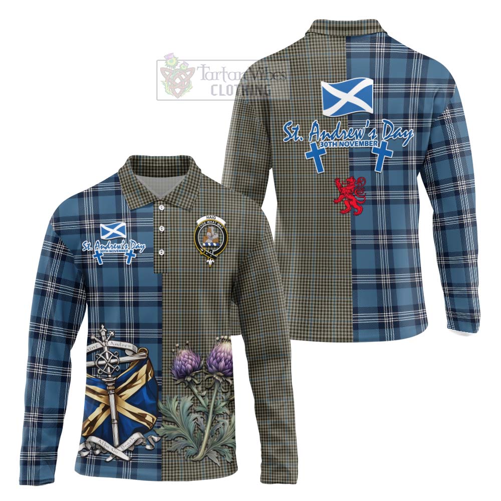 Haig Tartan Long Sleeve Polo Shirt Happy St. Andrew's Day Half Tartan Style Unisex - Tartan Vibes Clothing