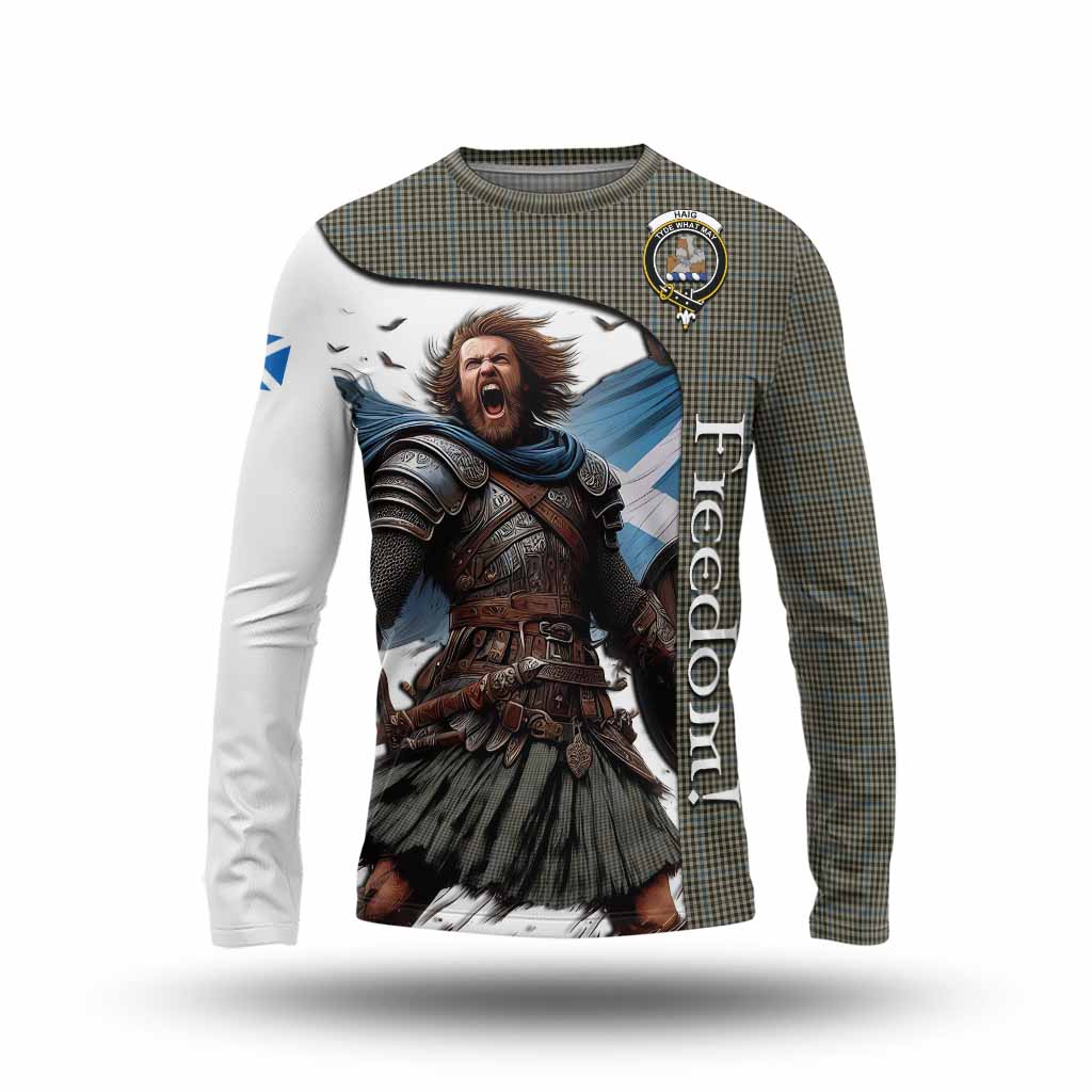 Tartan Vibes Clothing Haig Crest Tartan Long Sleeve T-Shirt Inspired by the Freedom of Scottish Warrior