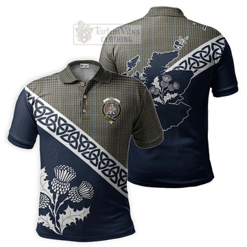 Haig Tartan Polo Shirt Featuring Thistle and Scotland Map