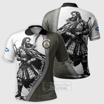 Haig Tartan Clan Crest Polo Shirt with Highlander Warrior Celtic Style