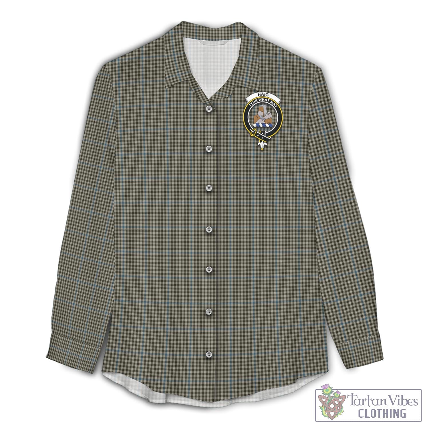 Tartan Vibes Clothing Haig Tartan Womens Casual Shirt with Family Crest