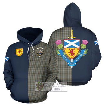 Haig Tartan Hoodie Alba with Scottish Lion Royal Arm Half Style