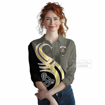 Haig Tartan Women's Casual Shirt with Family Crest and Celtic Symbol Style