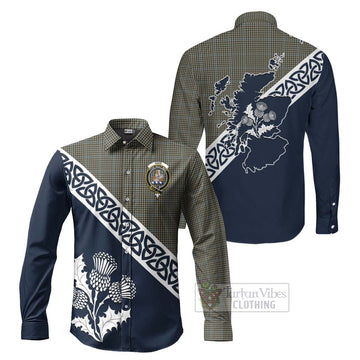 Haig Tartan Long Sleeve Button Shirt Featuring Thistle and Scotland Map