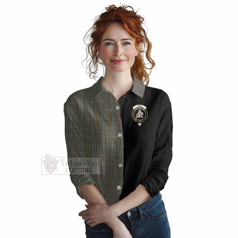 Tartan Vibes Clothing Haig Tartan Women's Casual Shirt with Family Crest and Half Of Me Style