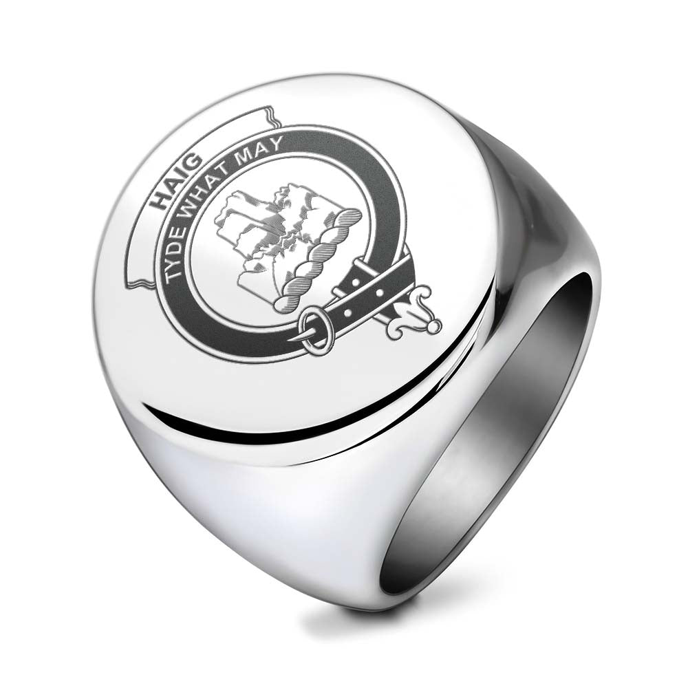 Tartan Vibes Clothing Haig Clan Crest Engraved Ring