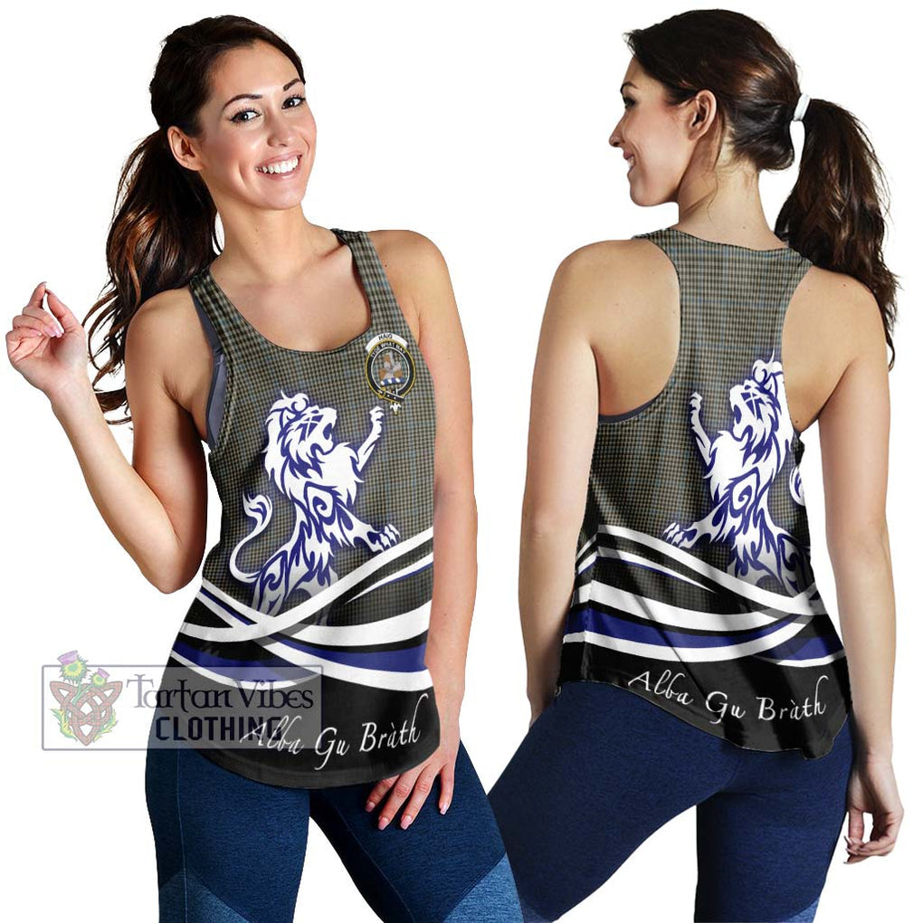 Haig Tartan Women's Racerback Tanks with Alba Gu Brath Regal Lion Emblem 4XL - Tartanvibesclothing Shop