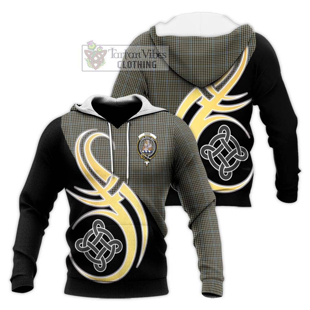 Haig Tartan Knitted Hoodie with Family Crest and Celtic Symbol Style Unisex Knitted Pullover Hoodie - Tartan Vibes Clothing