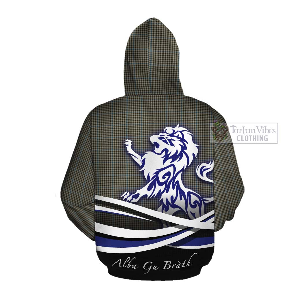 Tartan Vibes Clothing Haig Tartan Cotton Hoodie with Alba Gu Brath Regal Lion Emblem