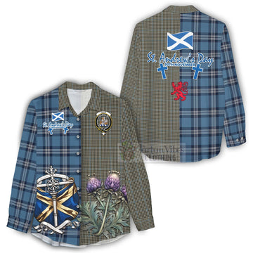 Haig Tartan Women's Casual Shirt Happy St. Andrew's Day Half Tartan Style