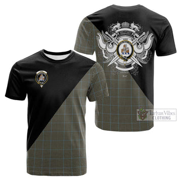 Haig Tartan Cotton T-shirt with Family Crest and Military Logo Style