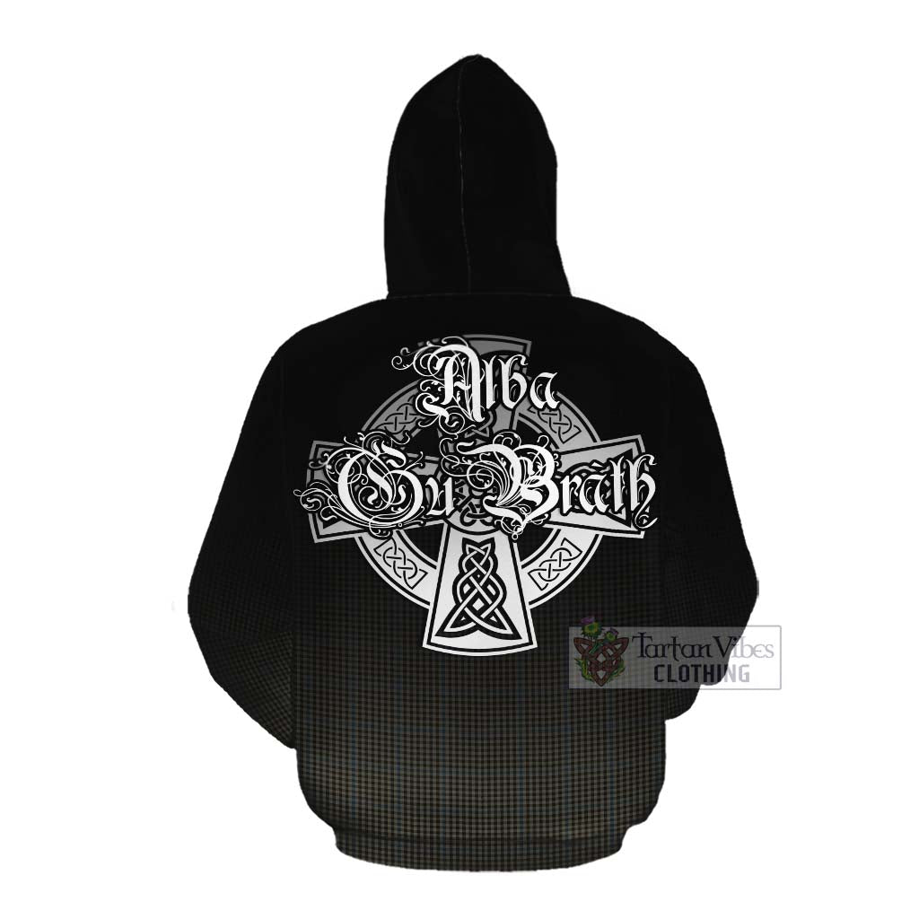 Tartan Vibes Clothing Haig Tartan Cotton Hoodie Featuring Alba Gu Brath Family Crest Celtic Inspired