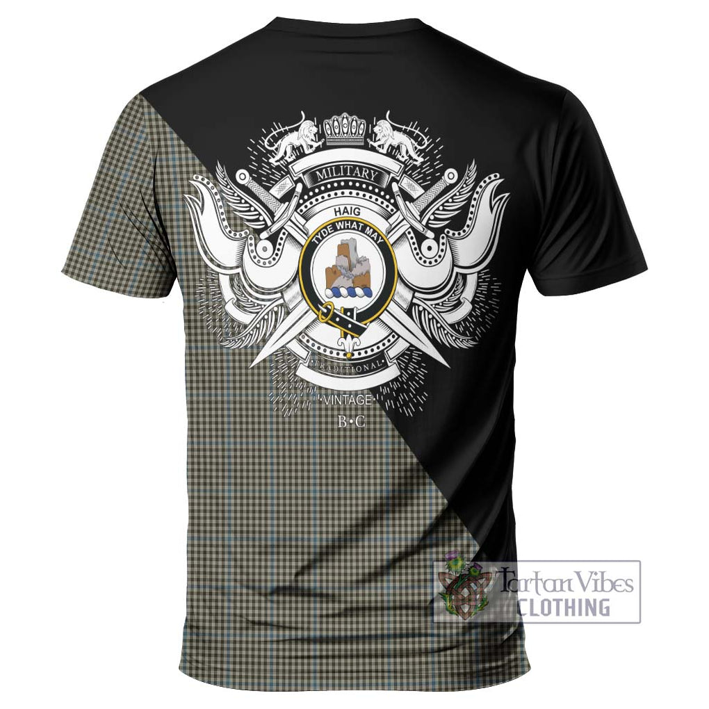 Haig Tartan T-Shirt with Family Crest and Military Logo Style - Tartanvibesclothing Shop