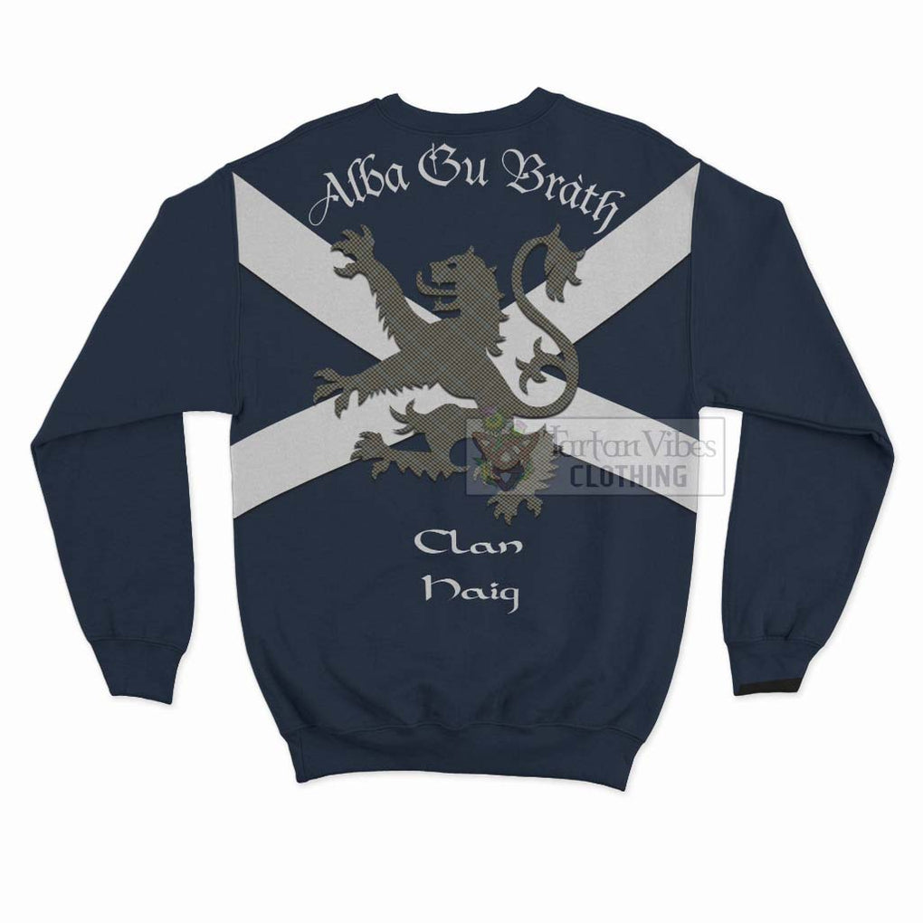 Tartan Vibes Clothing Haig Tartan Lion Rampant Sweatshirt – Proudly Display Your Heritage with Alba Gu Brath and Clan Name