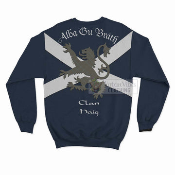 Haig Tartan Lion Rampant Sweatshirt  Proudly Display Your Heritage with Alba Gu Brath and Clan Name