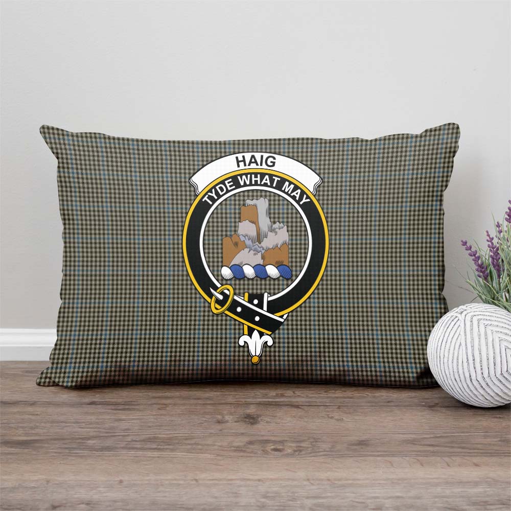 Haig Tartan Pillow Cover with Family Crest Rectangle Pillow Cover - Tartanvibesclothing