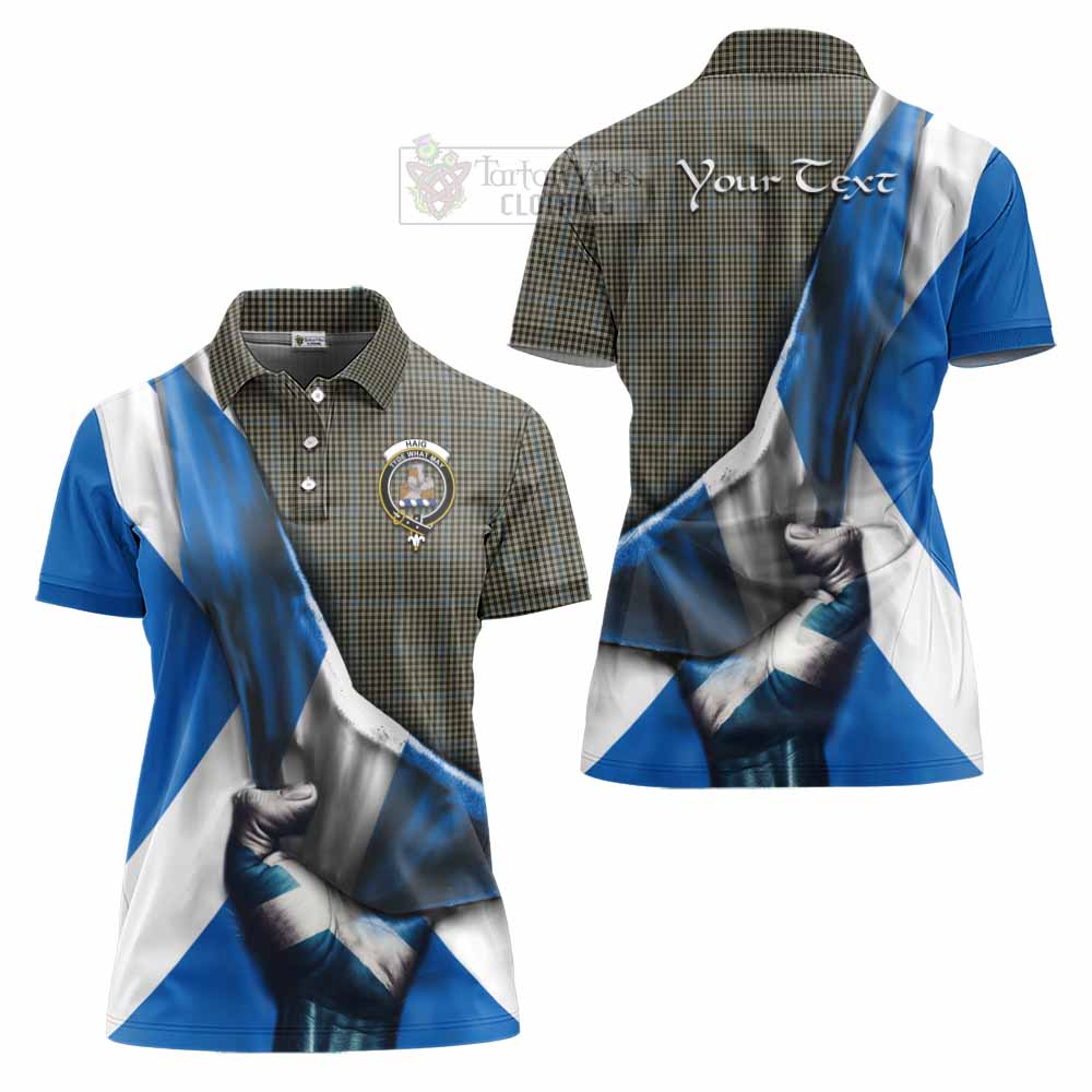 Tartan Vibes Clothing Haig Tartan Women's Polo Shirt with Family Crest Scotland Patriotic Style