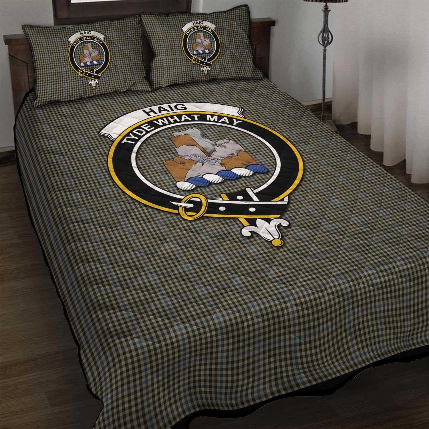 Haig Tartan Quilt Bed Set with Family Crest - Tartan Vibes Clothing