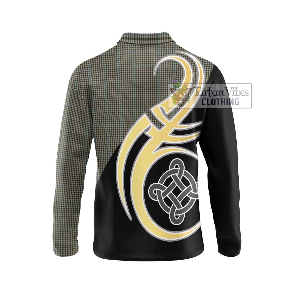 Haig Tartan Long Sleeve Polo Shirt with Family Crest and Celtic Symbol Style - Tartan Vibes Clothing