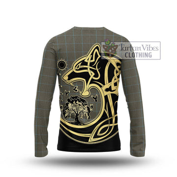 Haig Tartan Long Sleeve T-Shirt with Family Crest Celtic Wolf Style