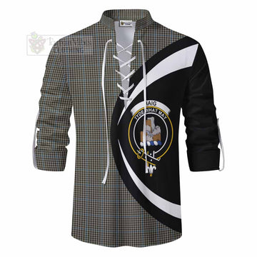 Haig Tartan Ghillie Kilt Shirt with Family Crest Circle Style