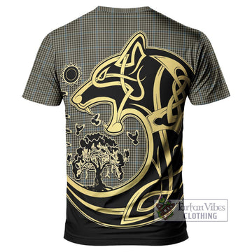 Haig Tartan T-Shirt with Family Crest Celtic Wolf Style