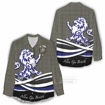 Haig Tartan Women's Casual Shirt with Alba Gu Brath Regal Lion Emblem