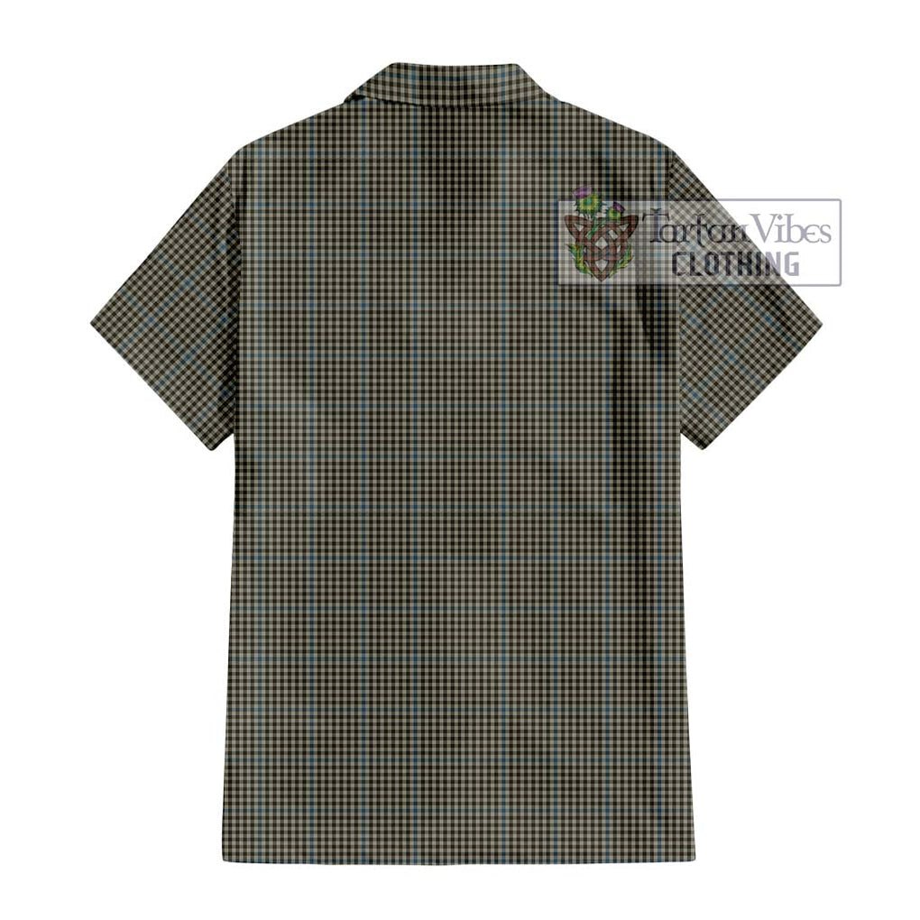 Haig Tartan Short Sleeve Button Shirt with Family Crest DNA In Me Style - Tartanvibesclothing Shop