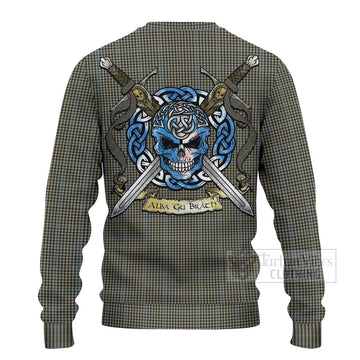 Haig Tartan Ugly Sweater with Family Crest Celtic Skull Style